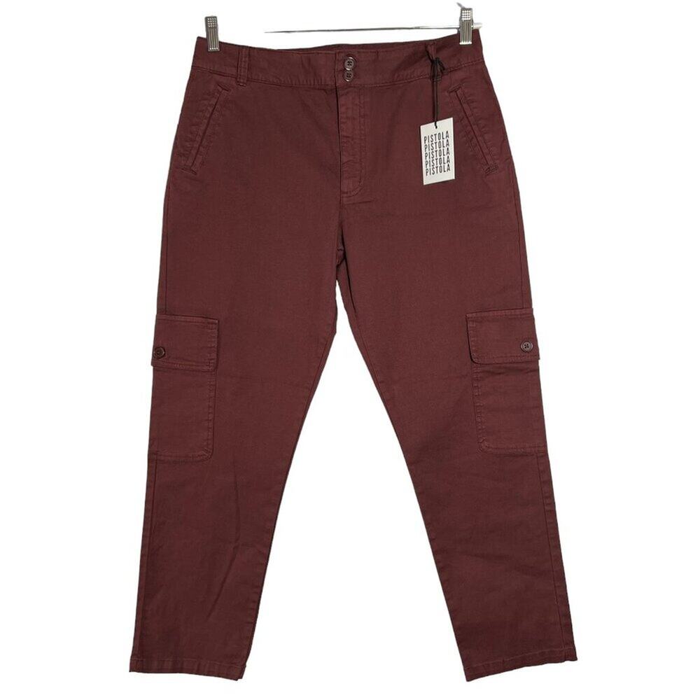 Pistola High Rise Cargo Pants SIZE 31x27 Red Saint Maroon Trousers